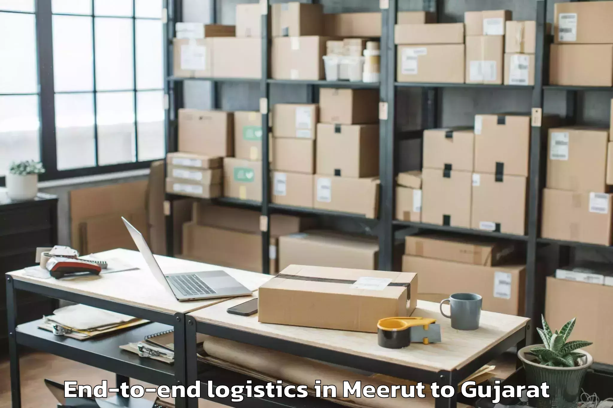 Easy Meerut to Ranavav End To End Logistics Booking